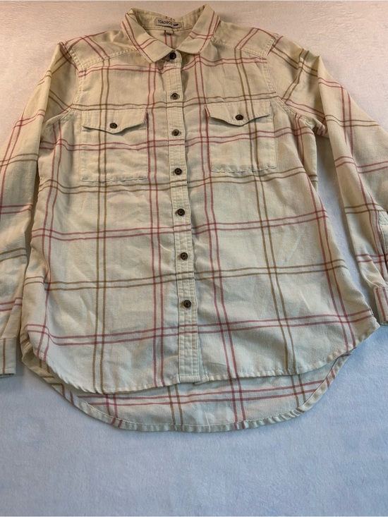 Toad&Co Tops - Toad&Co Cream Plaid Button-Down Shirt with Red and Tan Lines